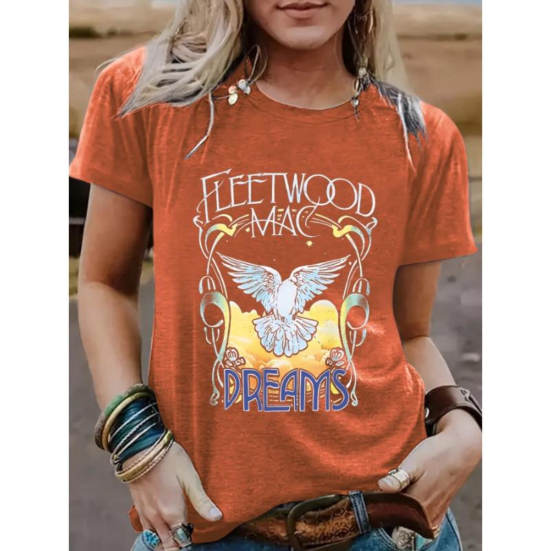 Women's Round-neck Short-sleeved Casual and Fashionable T-shirt with Pigeon Pattern