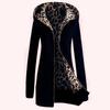 European American Plus Size Leopard Print Fleece-Lined Hooded Sweatshirt for Women, Winter Outerwear, Style 9101