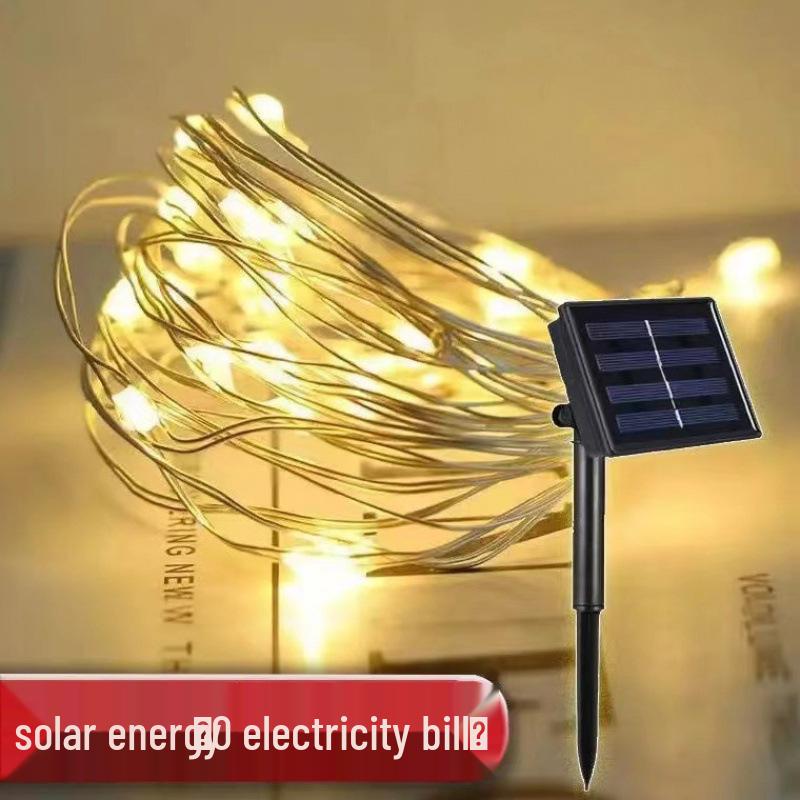 Outdoor Waterproof Solar Alloy String Lights - Colorful Light Strips for Courtyard, Balcony, or Landscape Decoration