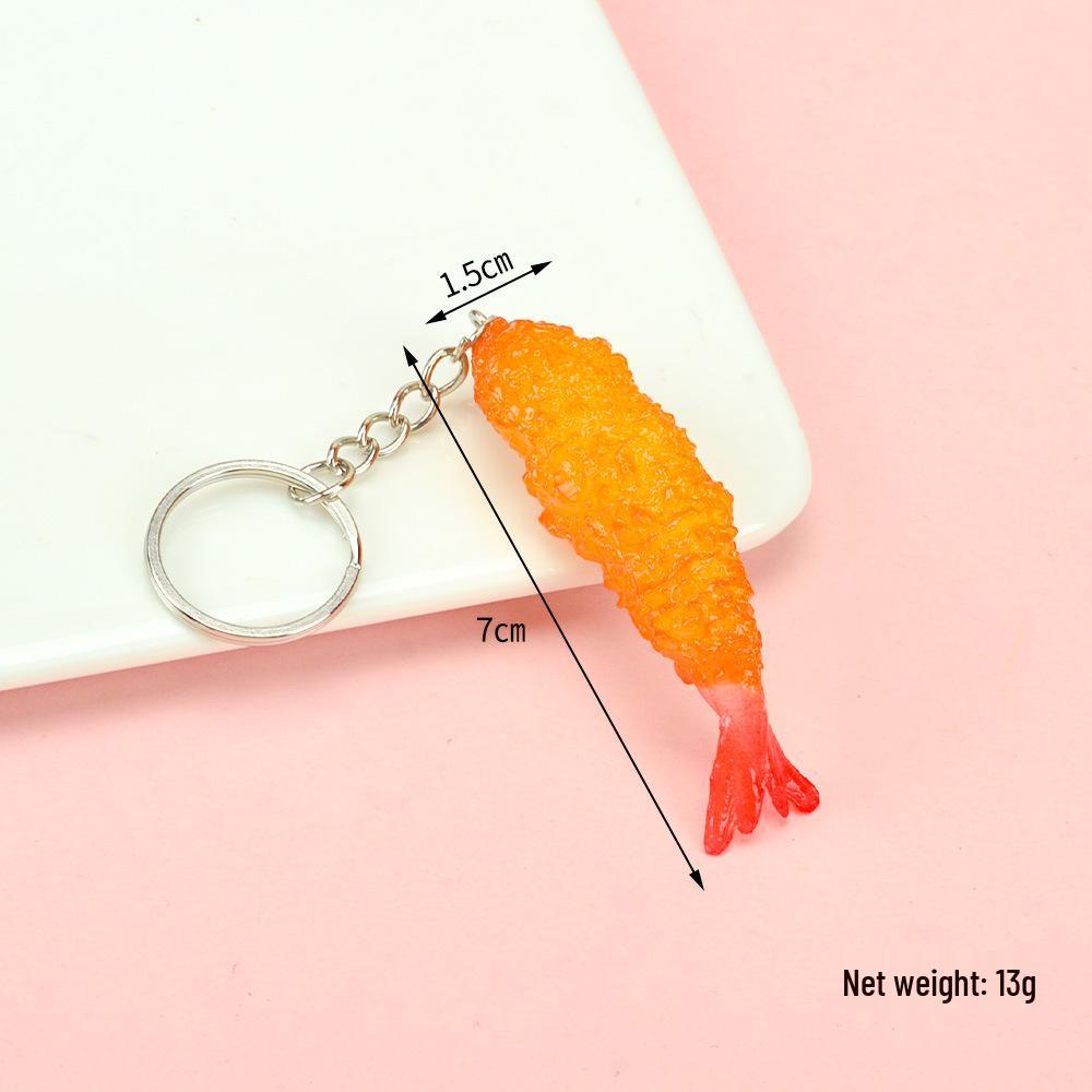 Food Model Keychain Set: Chicken Leg, French Fries, Chicken Wing