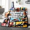 Grand Theft Auto V Cover Art Flannel Blanket Super Soft Warm Cozy Blanket for Sofa Bed Office Travel All‑Season Home Decor Gift