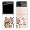 Süßes Bären-Hasen-Paar Passende Handyhülle für Samsung Galaxy Z Flip 6 ZFlip5 Transparente Klare Hülle für Samsung ZFlip 4 3 Fundas