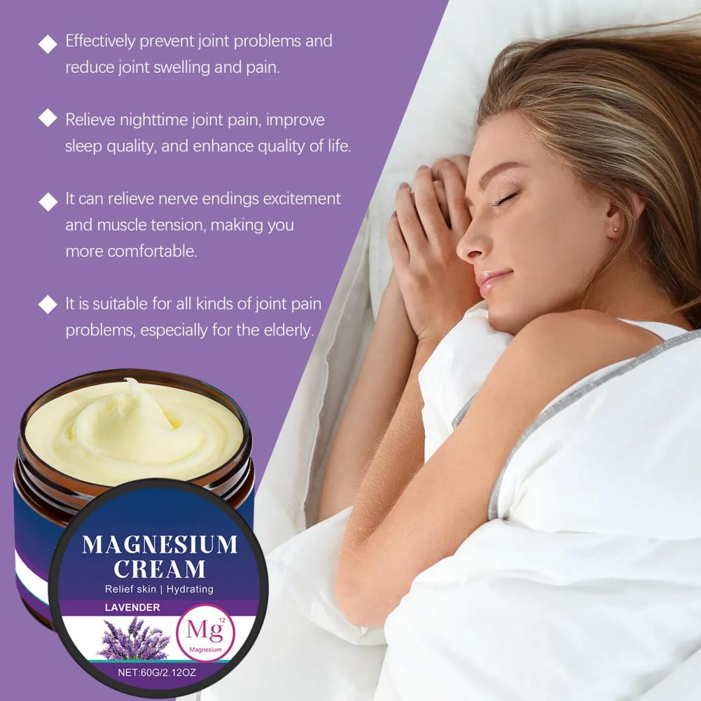 Lavender Legs Arms Chest Care Natural Aid for Deep Sleep Moisturizer After-sun Repair  Lotion Nighttime Magnesium Cream
