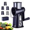 5 In 1 Rotary Cheese Grater with Handle Hand Crank Cheese Shredder Manual Vegetable Slicer with Strong Suction Base Rotary Grater Slicer for Kitchen F