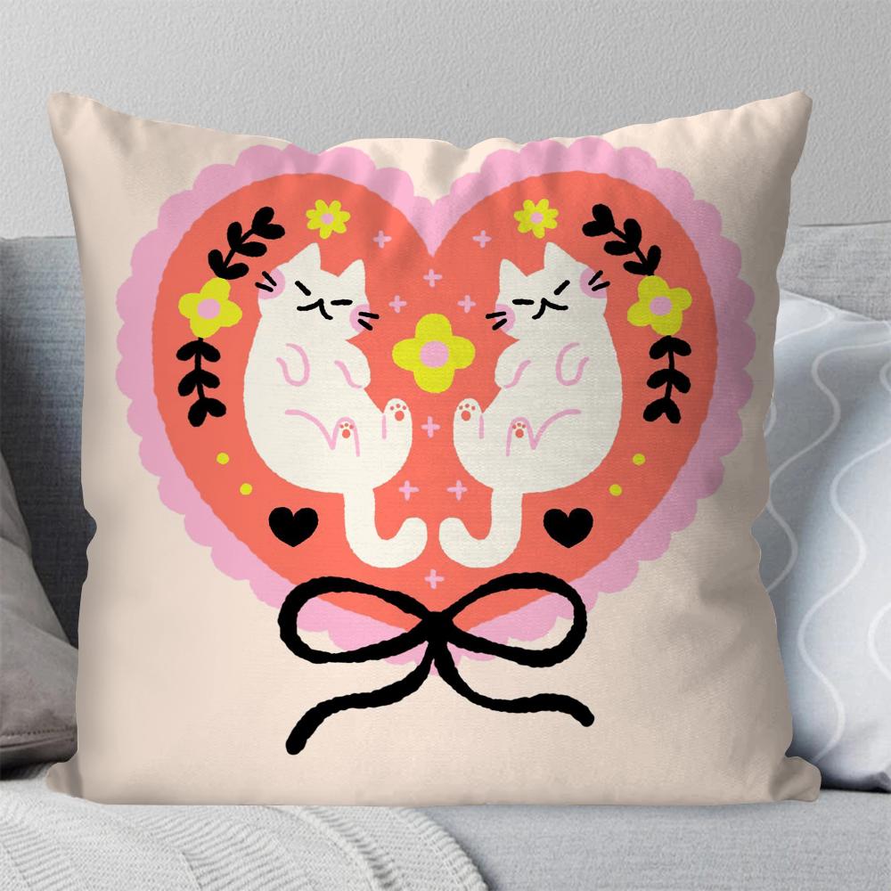 1pc Love Full Screen Cartoon Pillow Case Square Pillow BedroomSofa Leisure Comfort Cushion Car Living Room Home Decoration 40X40