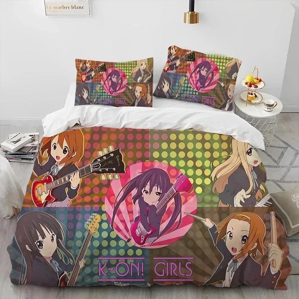 3D K-On Cartoon Cute Lolita Kawaii Girls Bedding Set Duvet Cover Sheet Printed Pillowcase Full Queen King Size Comforter Bedroom
