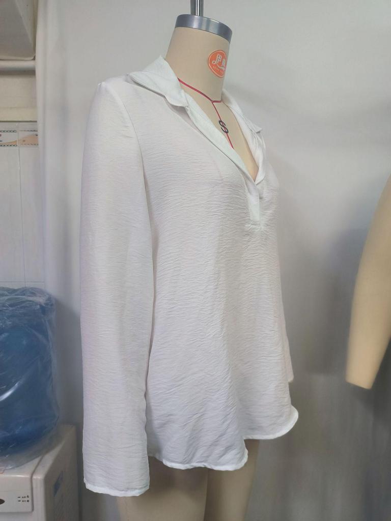 Camisa de Lino Casual Holgada de Color Sólido para Mujer 2026 - Colección Primavera/Verano