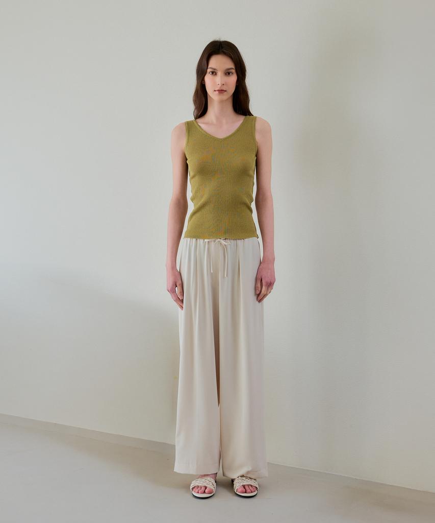 THEELO Flowy Banding Slacks (Cream)
