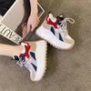 10cm Women's Vulcanize Shoes 2025 New Outdoor Breathable Women Sneakers Light Breathable Lace-Up Platform Ladies Casual Sneakers
