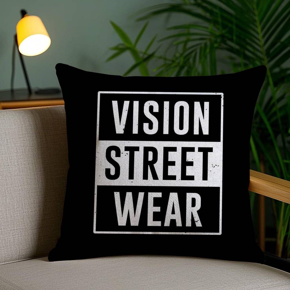 V-Vision S-Street W-WearS Pillow Case Office Sofa Dorm Chair Back Short Plush Double-sided Printing Home  Cushion Cover