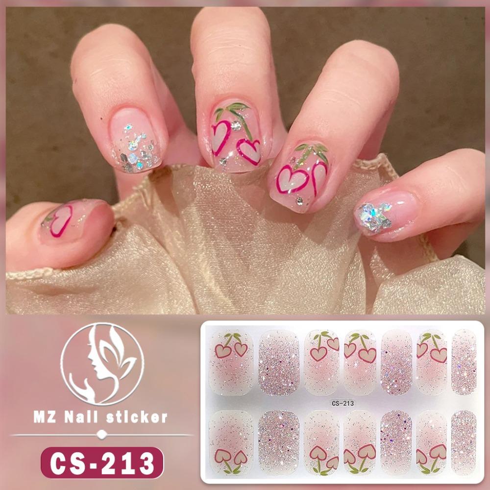Waterproof No-bake Gel Nail Polish Film Full Sticker Japanese and Korean Style Love Nail Art Film Paper Nail Film Paper Patch
