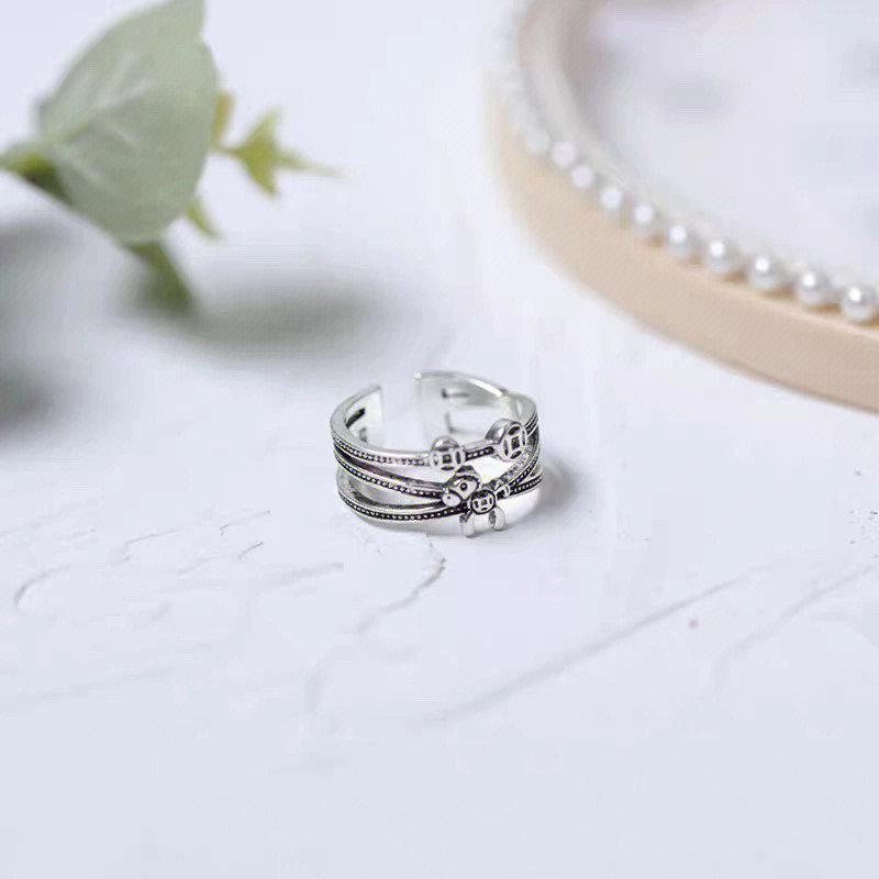 BELLA BOX Net Red Hot Sell Immediately Rich Copper Money Personality Retro Old Ins Trend Niche Index Finger Open Ring Female