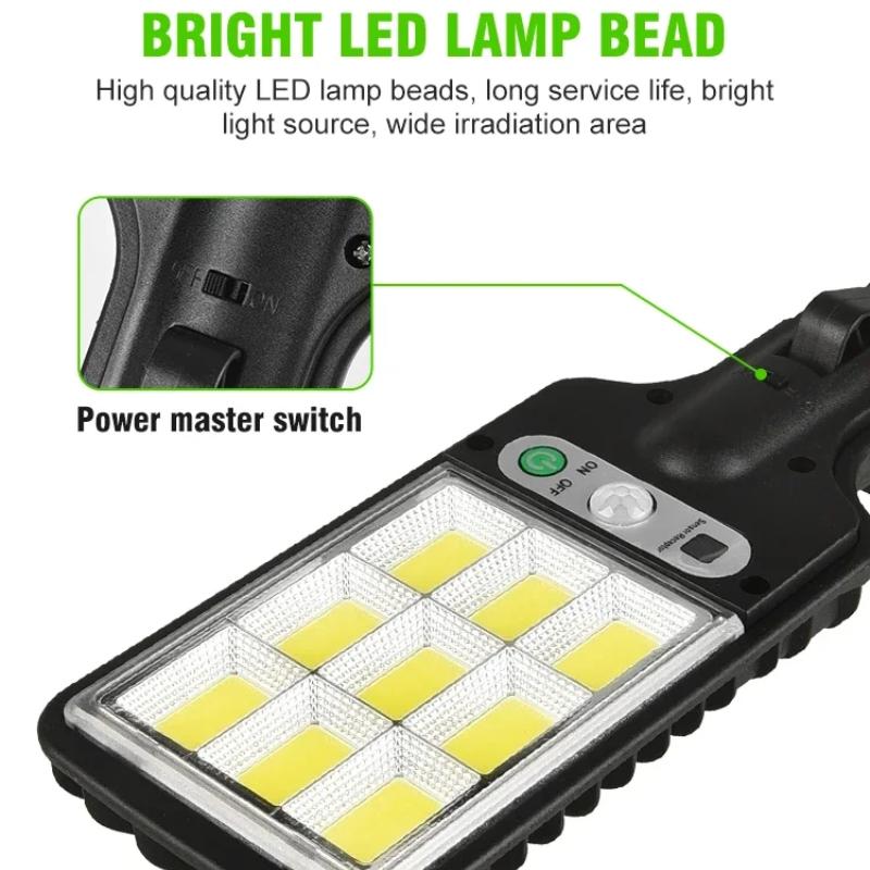 Solar Motion Sensor Lights Solar Powered LED Security Lights COB LED 3 Lighting Modes for Garden Fence Patio Garage