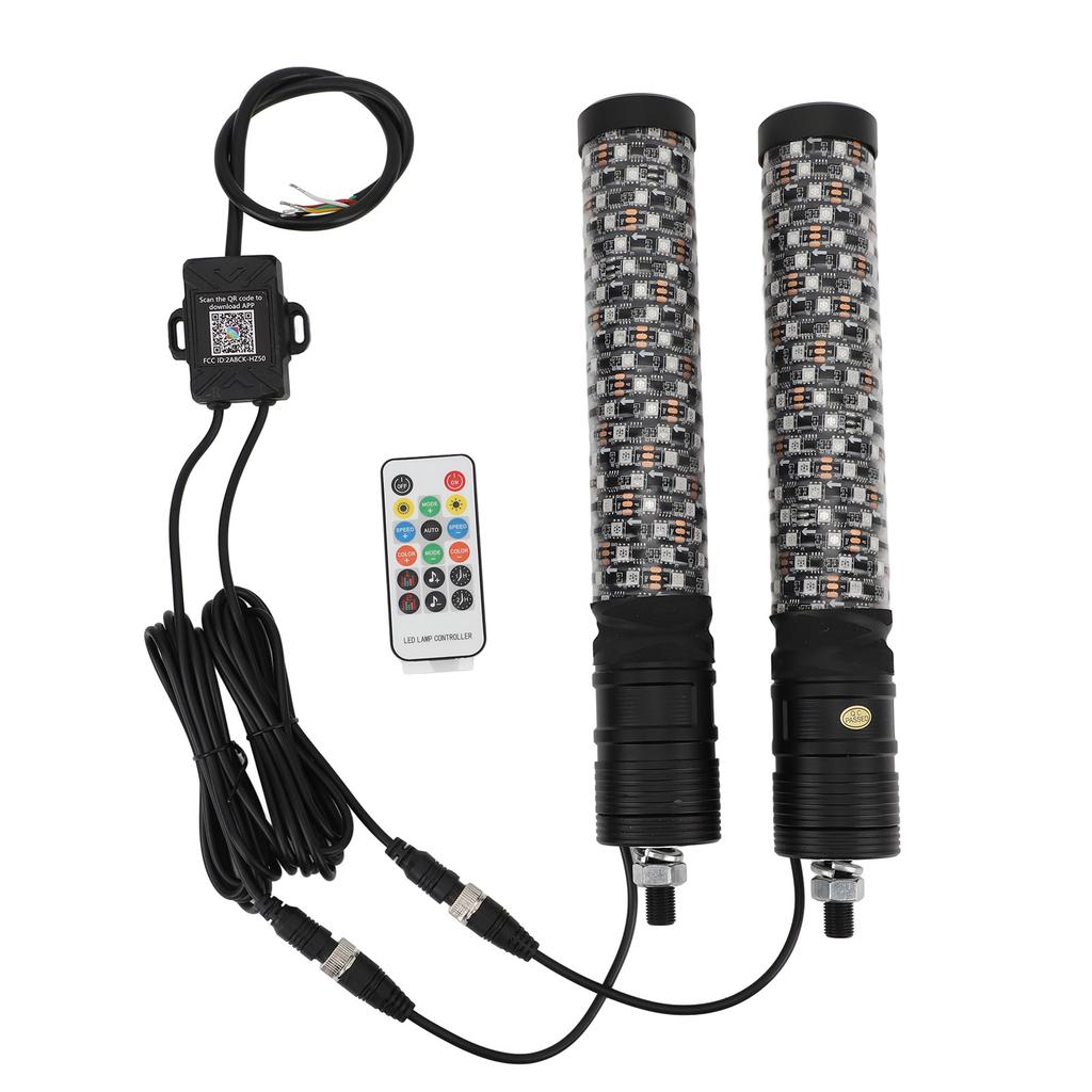 RGB LED Whip Light Chasing Whip Lights 10 Speed Settings 366 Modes App Remote Control for UTV Off Road Sand Truck Boat