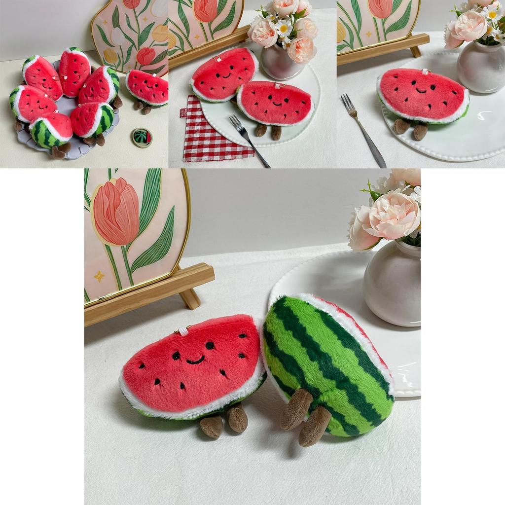 Cute Watermelon Plush Keychain With Pp Cotton Filling For Bag Decoration And Collectors