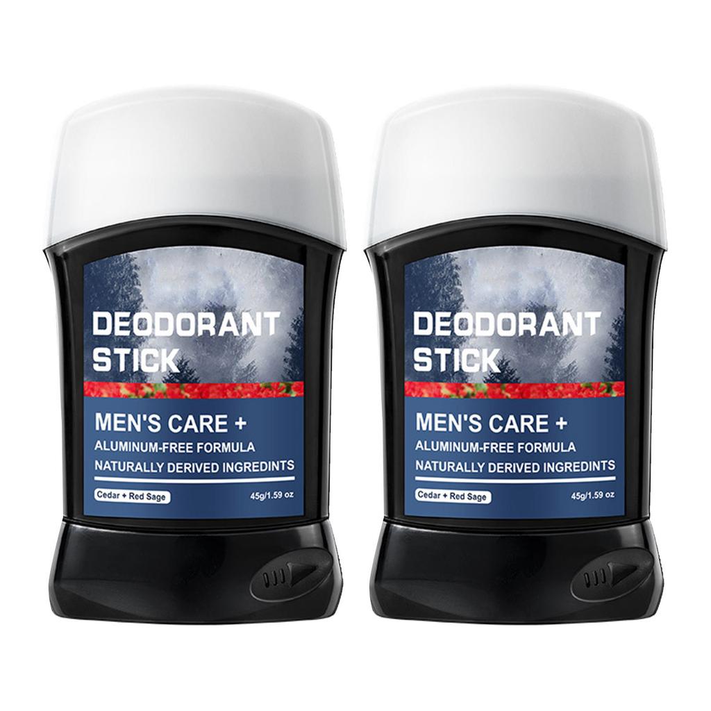 Set of 2 Long-Lasting Men's Deodorant for Men, Portable Perfume Stick with Refreshing Fragrance, Keeps You Dry and Confident All Day