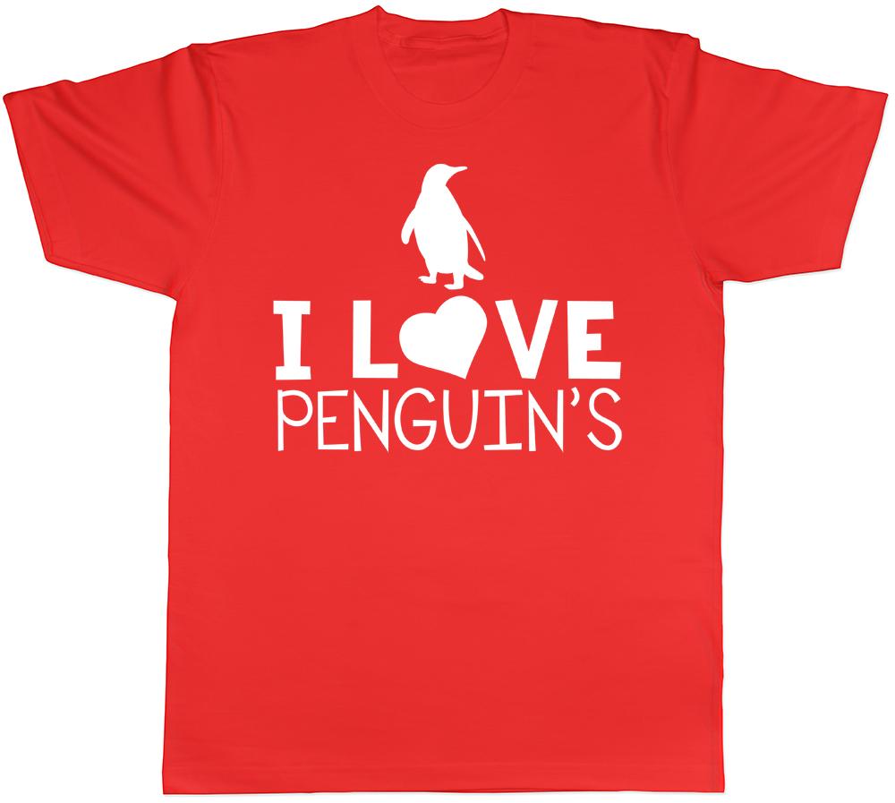 I Love Penguins Unisexs Tee TShirt S