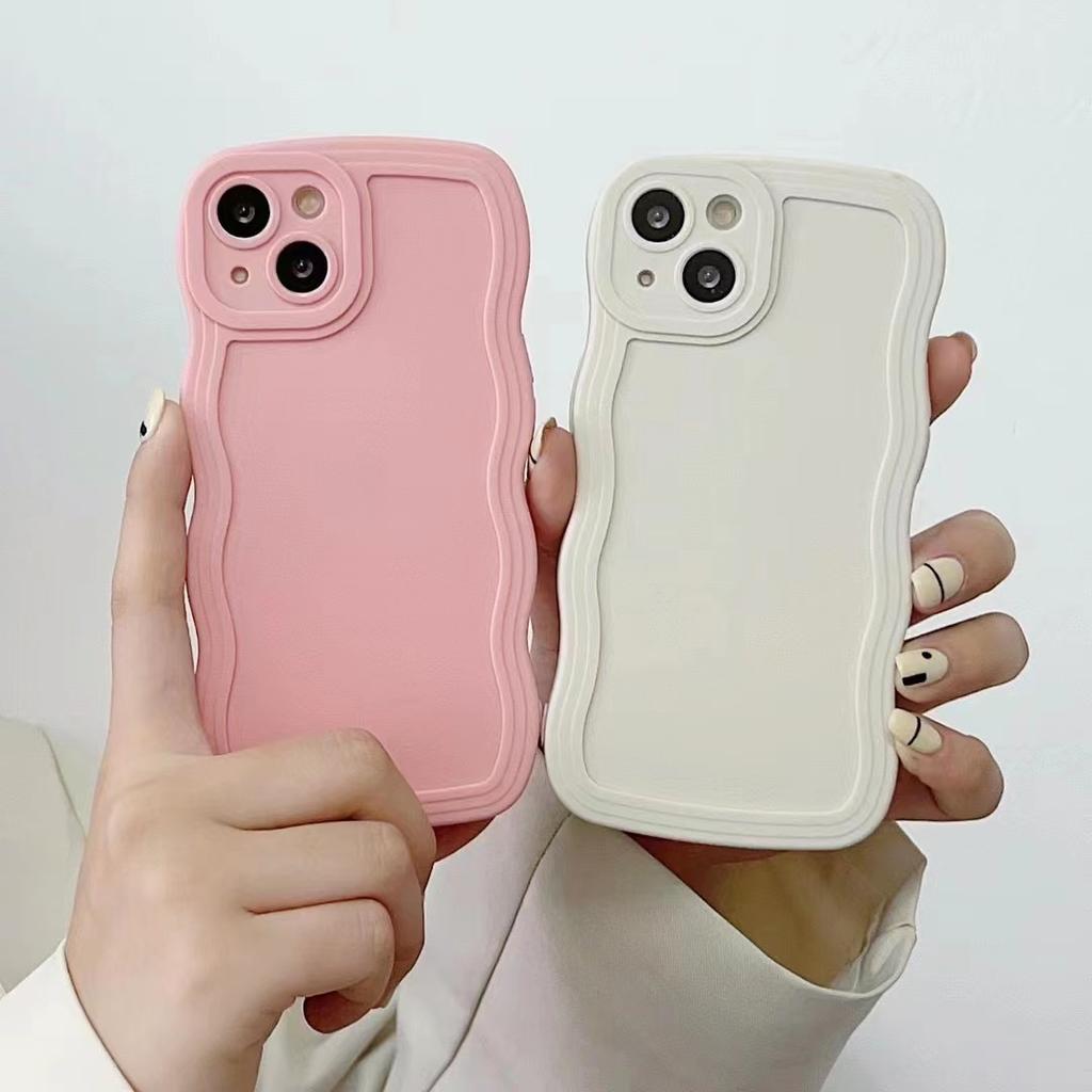 Süße Candy Curly Wavy Handyhülle für iPhone 15 14 13 12 Mini 11 Pro Max XS X XR 7 8 Plus Weiche Silikon Bumper Schutzhülle
