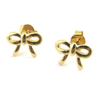 [M6485] - Gold Plated 'Romantic Knot' Earrings - 12x8 Mm