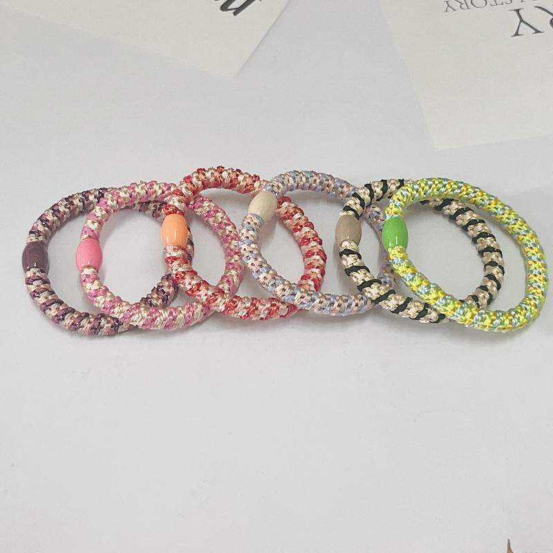 

6 шт. Женские разноцветные плетеные резинки для волос, эластичные резинки для волос для девочек, резинки для волос, аксессуары