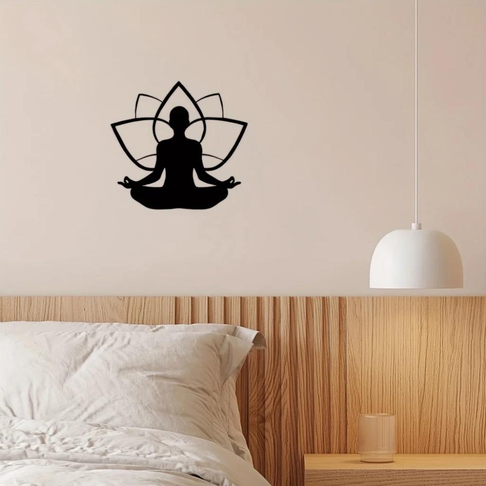 1 шт. Железный Арт-Цветок Лотоса Сидящий Человек Настенный Декор - Изысканная — фото 5