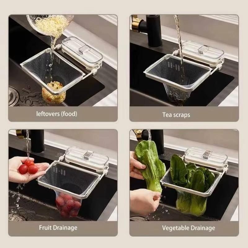 Kitchen Sink Filter Rack Foldable Sink Strainer Mesh Bag Stand Waste Garbage Net Shelf Disposable Garbage Mesh Bag Kitchen Gadge