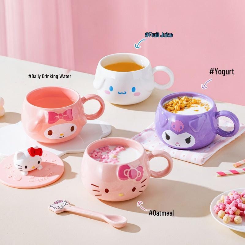 Sanrio Hello Kitty Ceramic Mug - Cute 500ml Breakfast Milk Cup