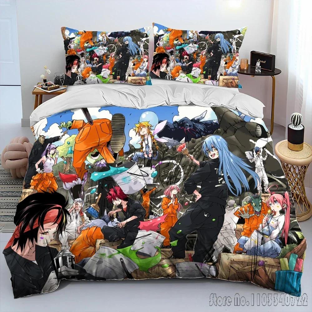 I Got Reincarnated As A Slime Anime Comforter Duvet Cover Set HD Comforter Cover for Kids Bedding Sets Bedclothes Bedroom Decor