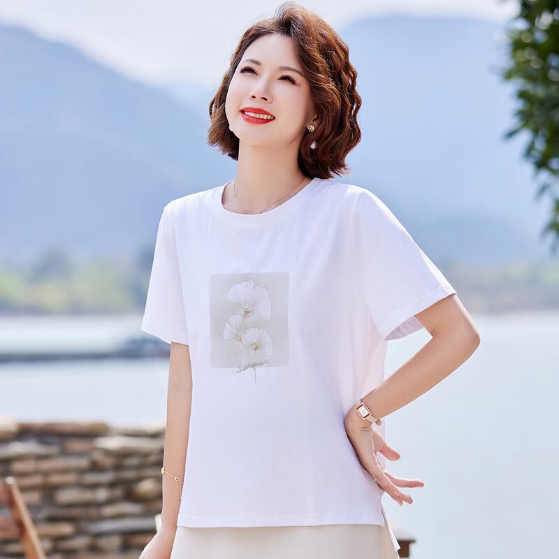 Pastel Women's Floral Print Cotton Stretch Short-Sleeve Top