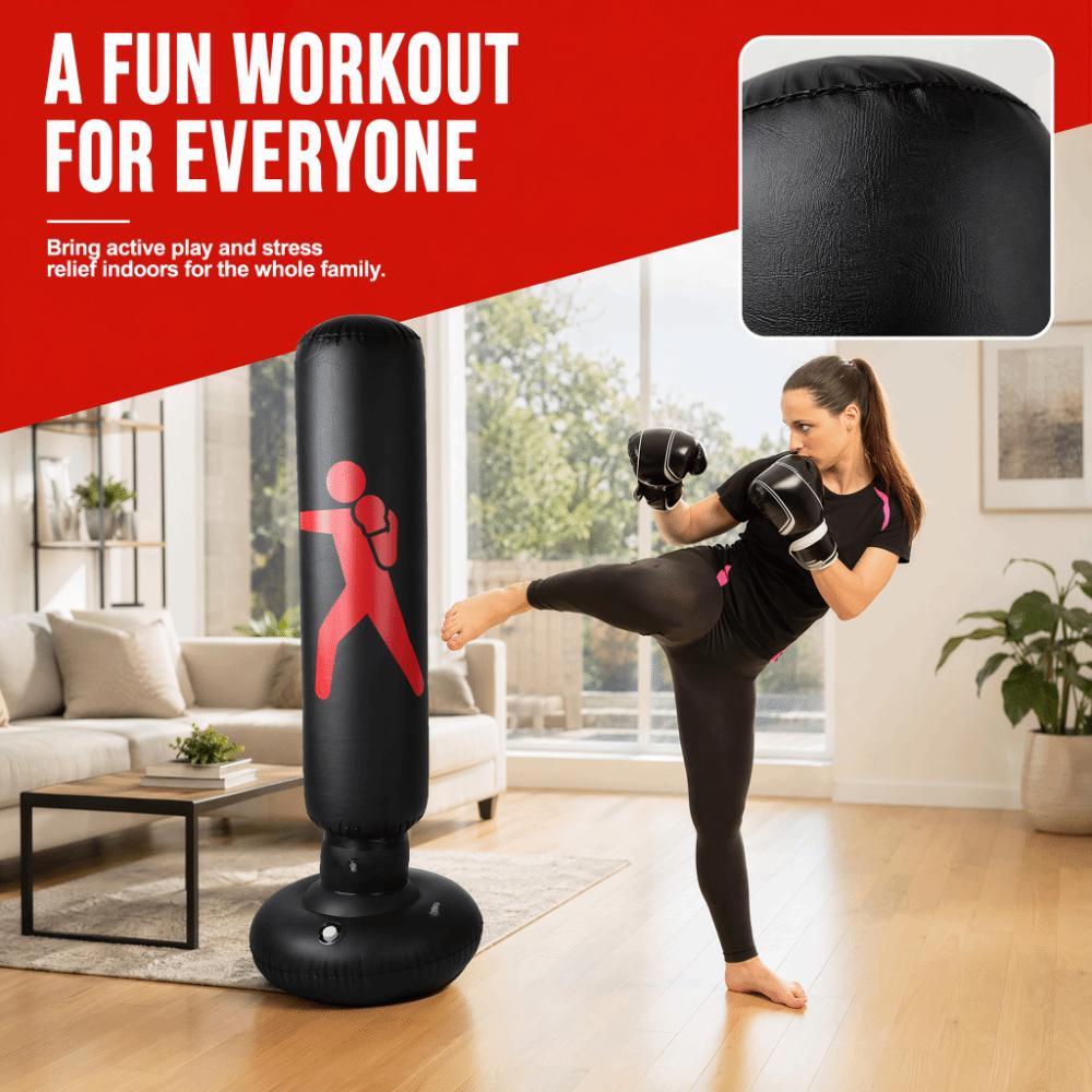 Freestanding Inflatable Boxing Bag 360° Rebound Punching Toy Home Training