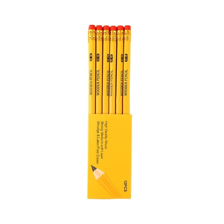 

12PCS Wood Pencils with Eraser Ergonomic Hexagonal Grip Drawing Pencils for Adults Students Children Artists Writing 1