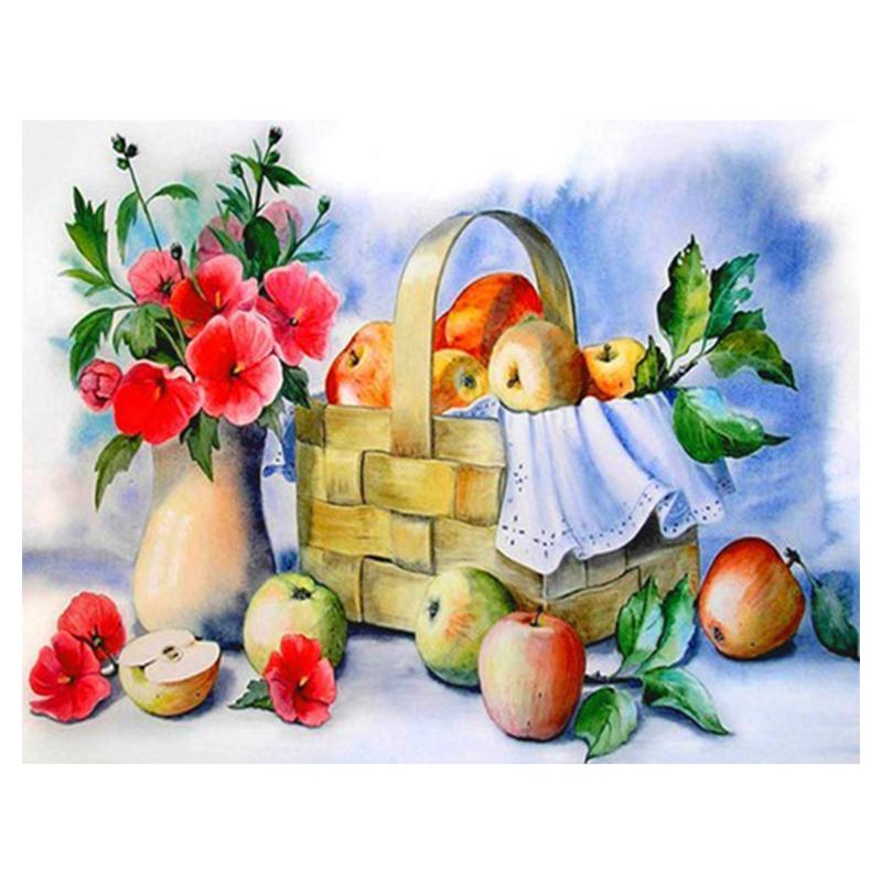 5D Diy Diamond Painting Fruit Set Kit Full Drill Round Diamond Embroidery Mosaic Picture of Rhinestones Home Decoration