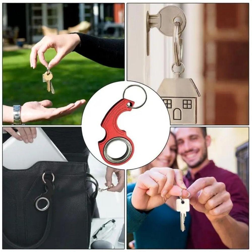 Aluminium Zinc Zinc Alloy Fidget Spinner Keychain Relieve Boredom Fingertip Rotation Keychain Birthday Gift