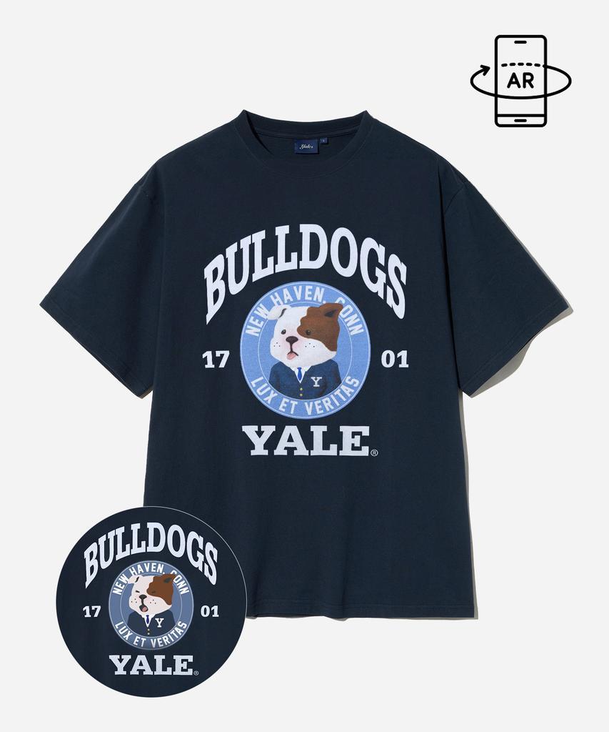 YALE Bulldogs Bow Wow Short Sleeve T-Shirt Navy