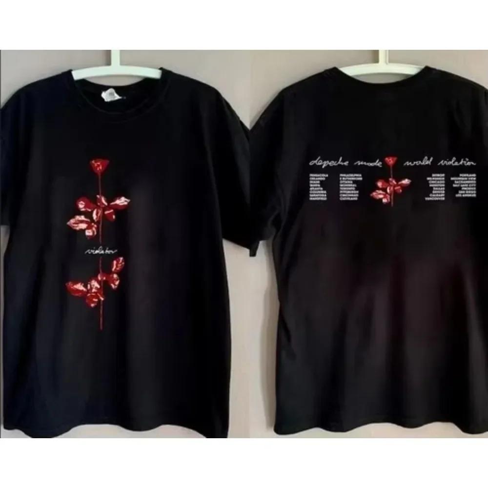 1990 DEPECHE MODE World Violator Концертная футболка с коротким рукавом S-3XL Унисекс Мужская Женская Летняя Хлопковая Футболка Черная 4XL