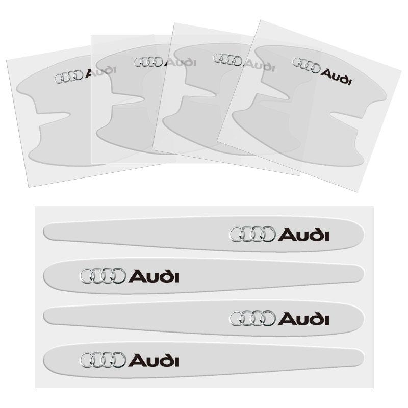8Pcs Car Door Handle Anti-Scratch Film Rubber Sticker Accessories For Audi Q5 Q4 A4 A6 A7 A5 A3 Q3 Q2 A1 A8 TT S1 S3 Q7 SQ5 SQ7
