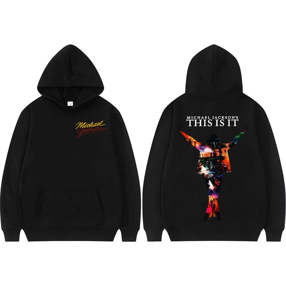 King of Pop Michael Jackson This Is It Print Hoodies Herren Damen Klassisch Mode Ästhetisch Sweatshirts Mit Kapuze