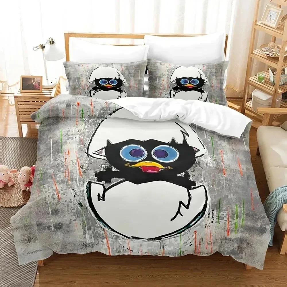 Comforter Anime Cute Calimero Bedding Set Bed Set Comforter King Queen Size Boys Adult Bedding Set