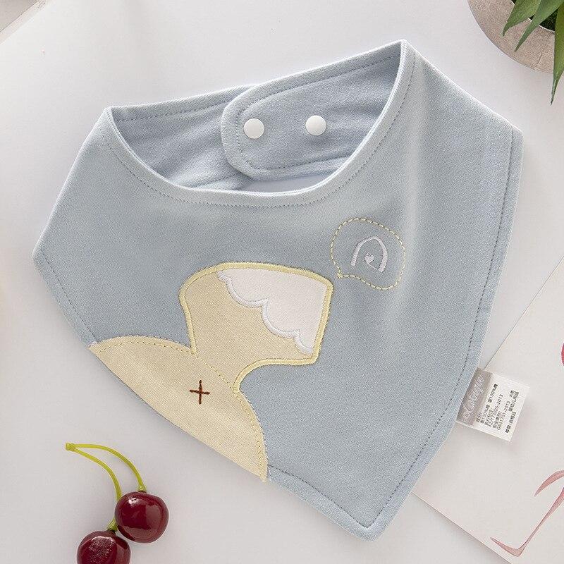 Baby Bibs Triangle Double Cotton Bibs Cartoon Print Saliva Towel Baby Boys Girls Feeding Apron Cotton Bandana Bibs Burp Cloths