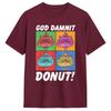 Unisex T-Shirt Gottverdammt Donut Katze Pop Art DCC Vintage Baumwolle T-Shirt Kurzarm T-Shirts Rundhals Kleidung Geschenkidee