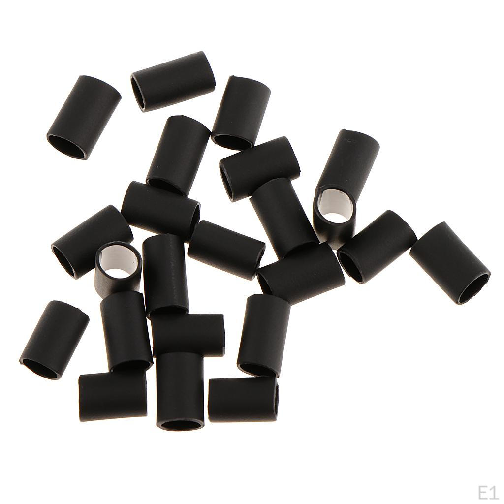 200PCS 6mm Glue Shrink Tubes Micro Beads for Hair Extensions Black