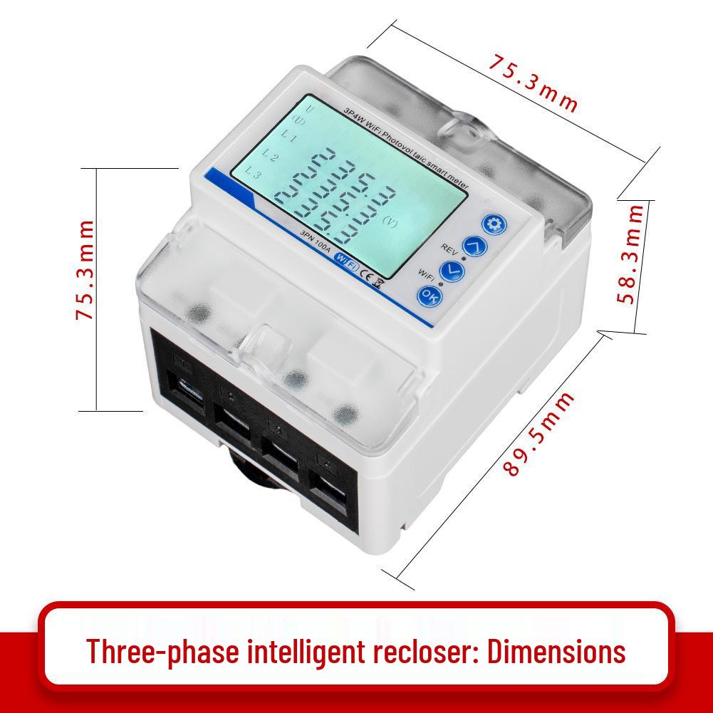 Graffiti Smart WiFi Remote Three-Phase 380V Electricity Meter with Over/Under Voltage & Phase Loss Protection