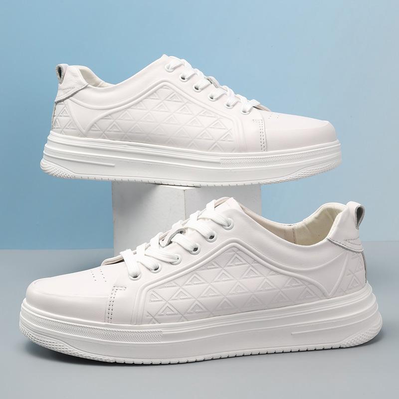 Atmungsaktive Unisex-Echtleder-Schuhe zur Höhenvergrößerung 5 cm Versteckte Absätze oder Flache Sohle Leichte & Rutschfeste Sneaker für Herren