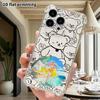 Phone case: 2D flat suitable for iPhone 18 17 16 15 14 13 Pro, transparent four corner protective case, ram horn girl, Christmas and Halloween gifts