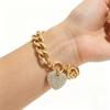 Popular European and American Fashion Heart-shaped Bracelet Personality OT Full of Diamond-studded Heart-shaped Jewelry