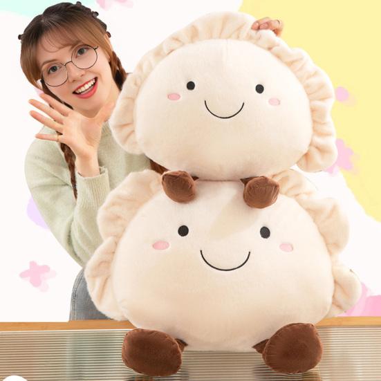 Dumpling Plush Pillow Soft Stuffed Food Toy for Sofa Bed Car Cute Cushion Cozy Backrest for Living Room Bedroom
