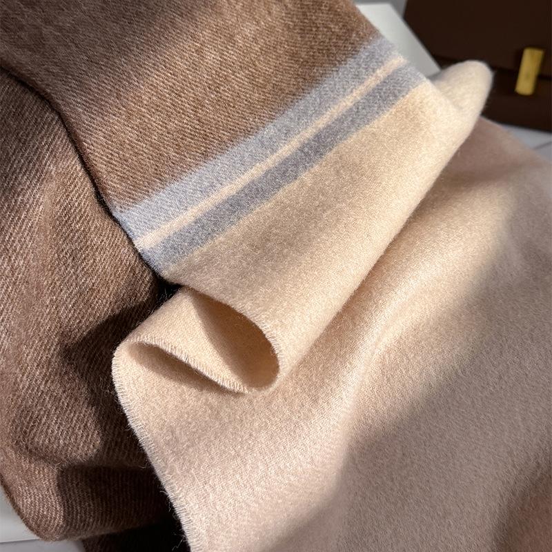 Winter  Wool Scarf Women Luxury Two-Sides Cashmere Scarf Thickened Warm Shawl Classic Tassels Scarf Solid Soft Shawl