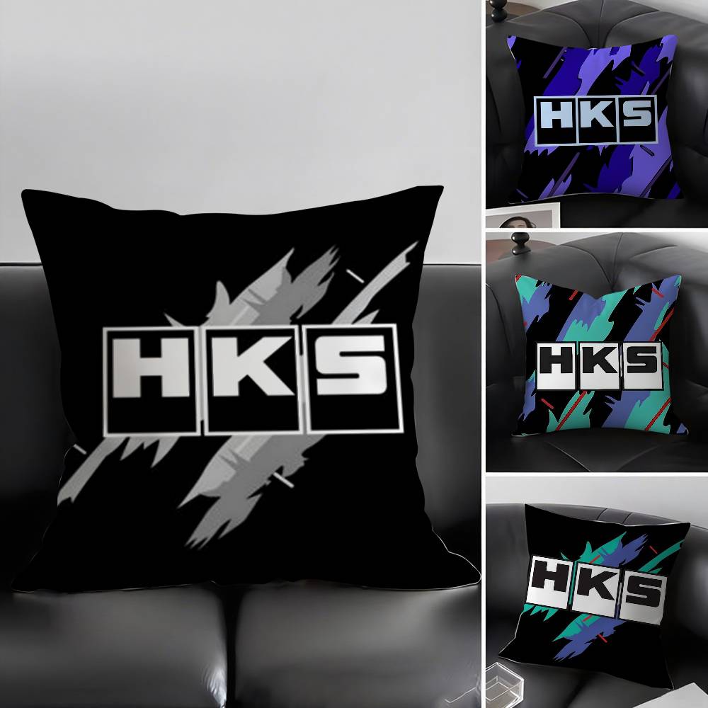 Retro Pattern H-Hks Pillow Case Office Sofa Dorm Chair Back Short Plush Double-Sided Printing Home Cushion Cover