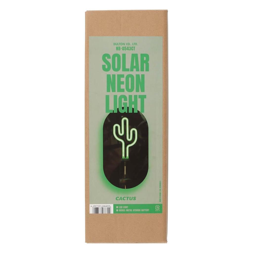 Dulton Solar Neon Light Cactus Easygoing and Lively Neon Sign Garden Exterior Lighting Height 745mm Width 142mm Depth 12mm NB-0543CT
