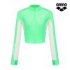 Alena Active Regular Fit Semi-Crop Zip-Up Rash Guard A4Bl1Qr47Grn